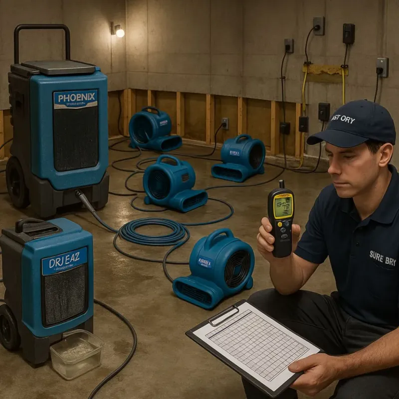Structural Drying and Dehumidification process in Zapata, TX